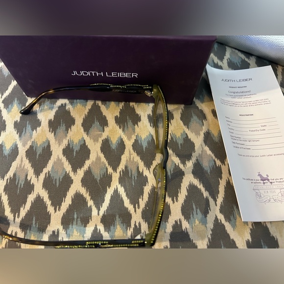 EUC Judith Leiber JL1657 02 Green Tortoise Cat Eye Eyeglasses Frame 54-17-140 - Picture 8 of 11